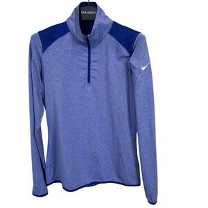 Nike Pullover 1/4 Zip Womens Size Medium Blue Dri Fit Long‎ Sleeve Running